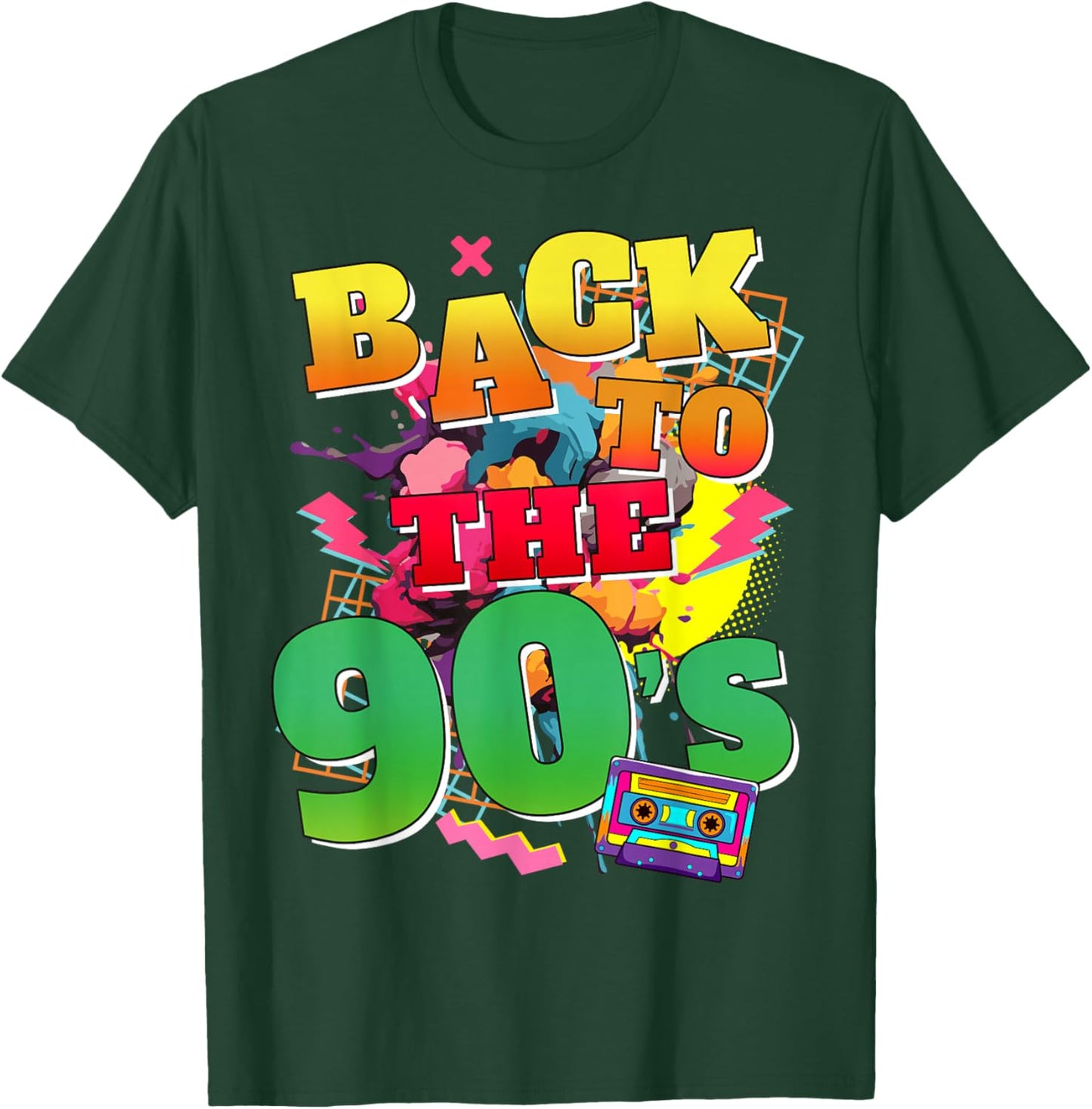 Funny 90s Back To The 90s Retro Themed Party , black T-Shirt - T-Shirt | Forest