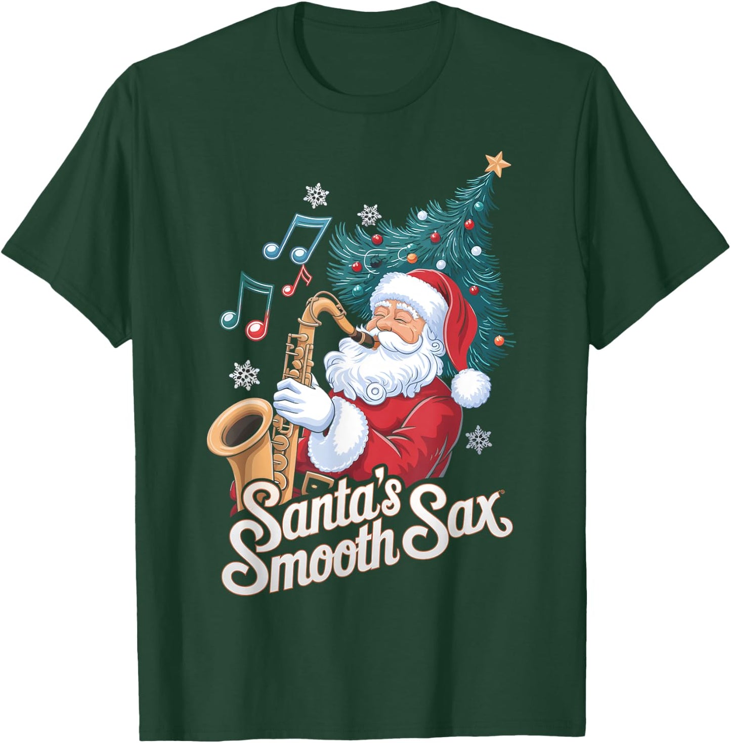 Santas Smooth Sax Saxophone Santa Jazz Christmas T-Shirt - T-Shirt | Forest