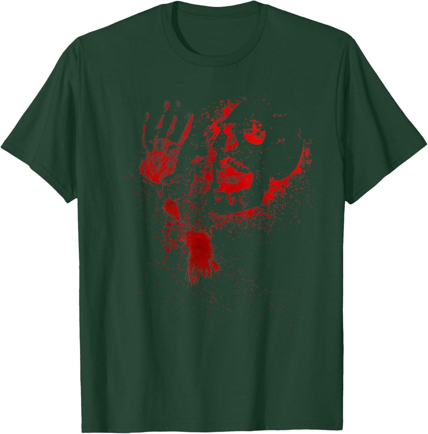 Bloody Skull blood Smeared costume blood splashes T-Shirt - T-Shirt | Forest