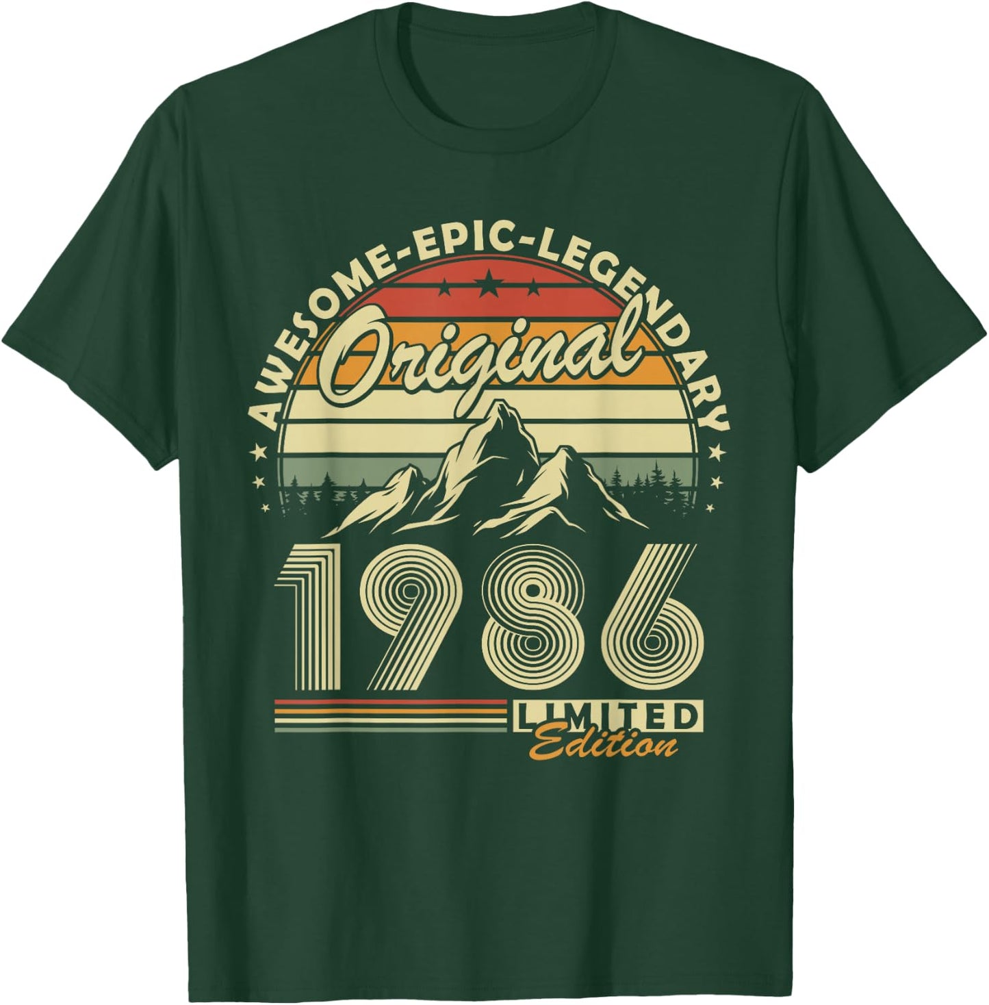 Original 1986 Anniversaire 40 Ans Cadeau pour Hommes Femmes T-Shirt - T-Shirt | Forest