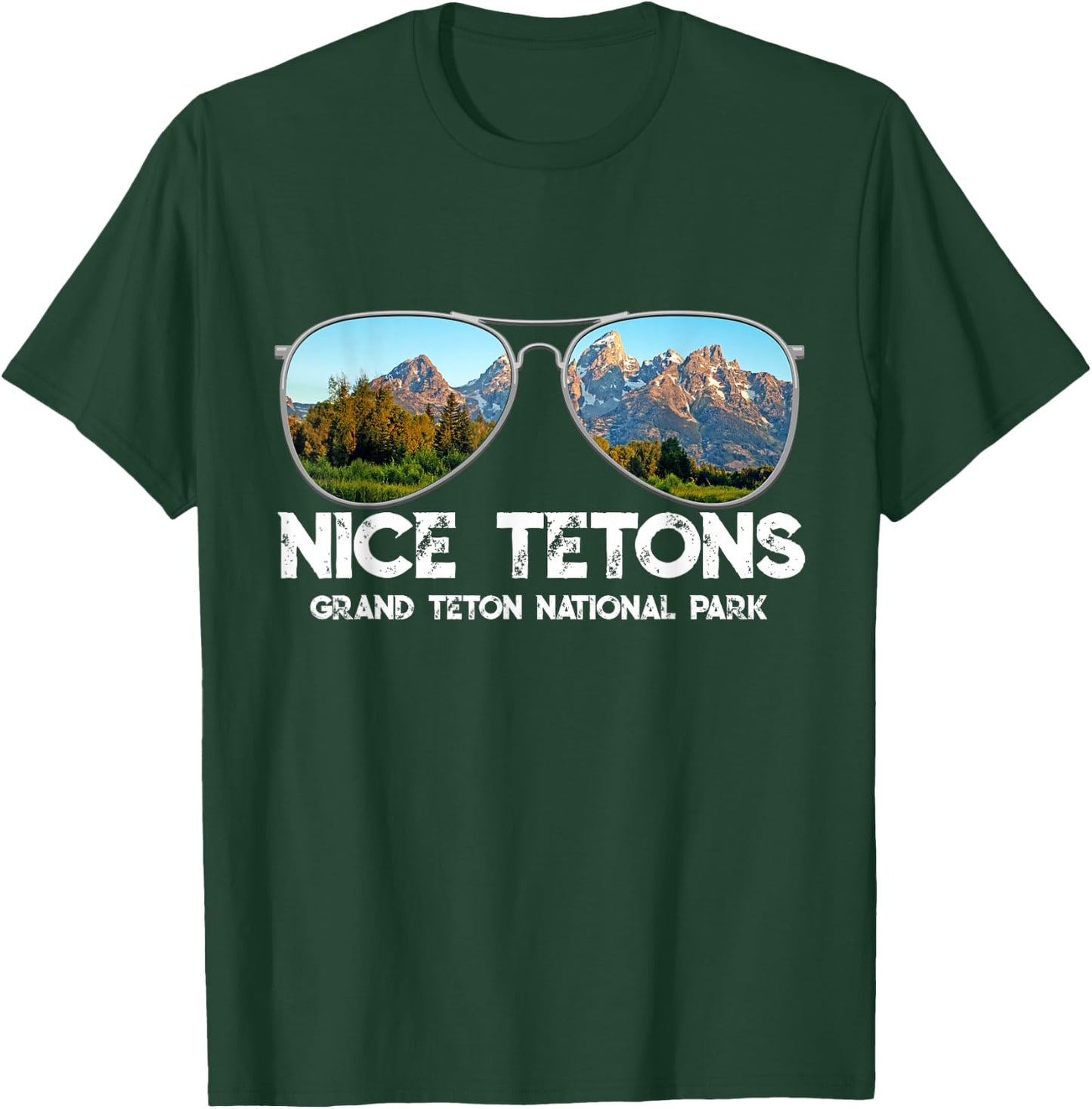 Punny Nice Tetons Teton Mountain T-Shirt - T-Shirt | Forest
