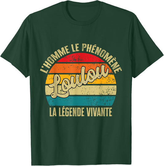 Loulou Personalised Gift Humour Man The Legend Living , Black, S T-Shirt - T-Shirt | Forest