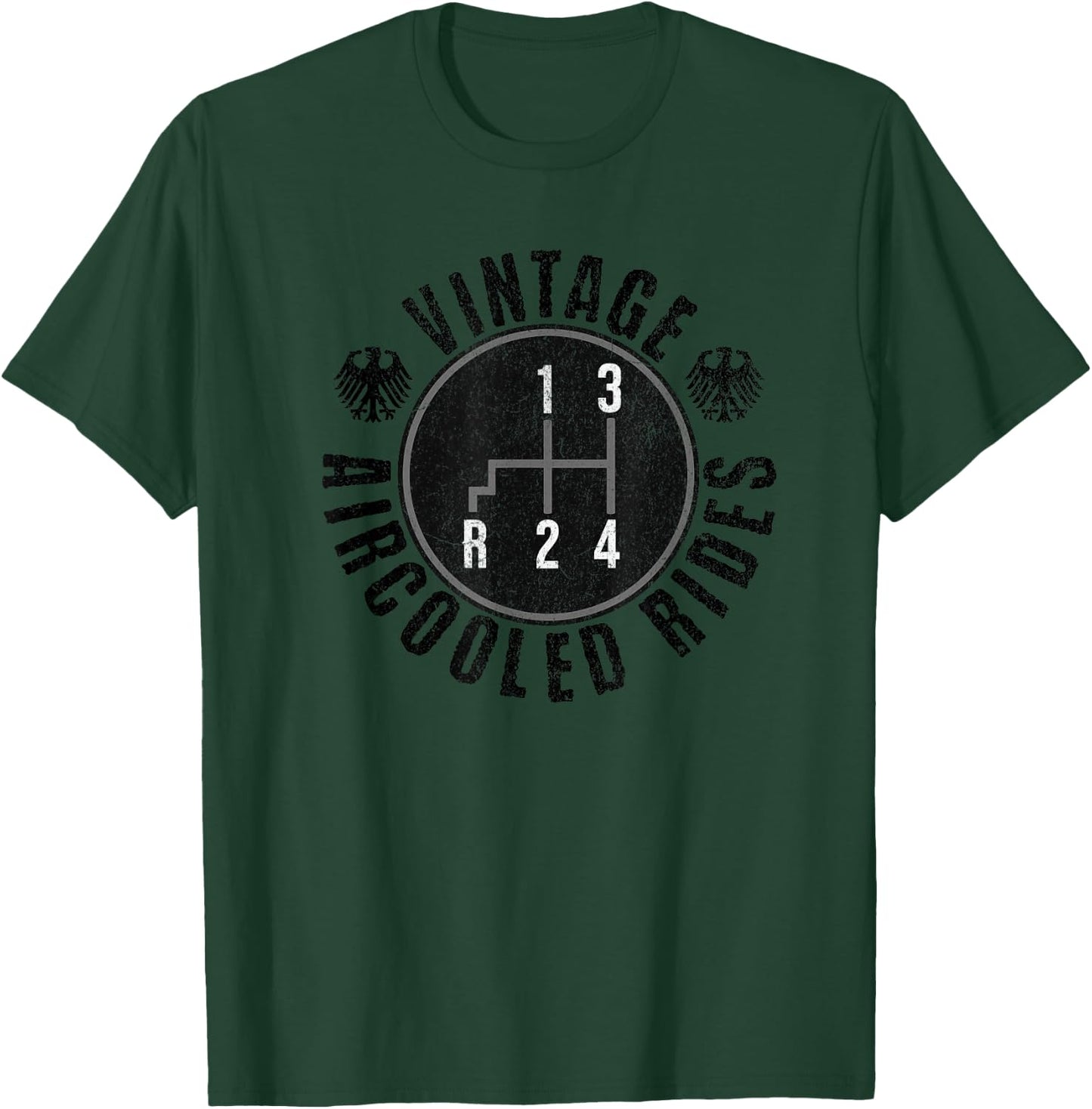 Classic Car 4 Speed Shift Pattern German Motorsport Racing T-Shirt - T-Shirt | Forest