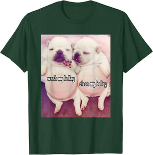 Pibble Meme Wash My Belly Funny Two Pibbles T-Shirt - T-Shirt | Forest