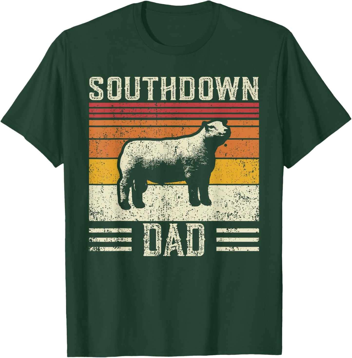 Best Sheep Dad Men - Vintage Southdown Sheep T-Shirt - T-Shirt | Forest