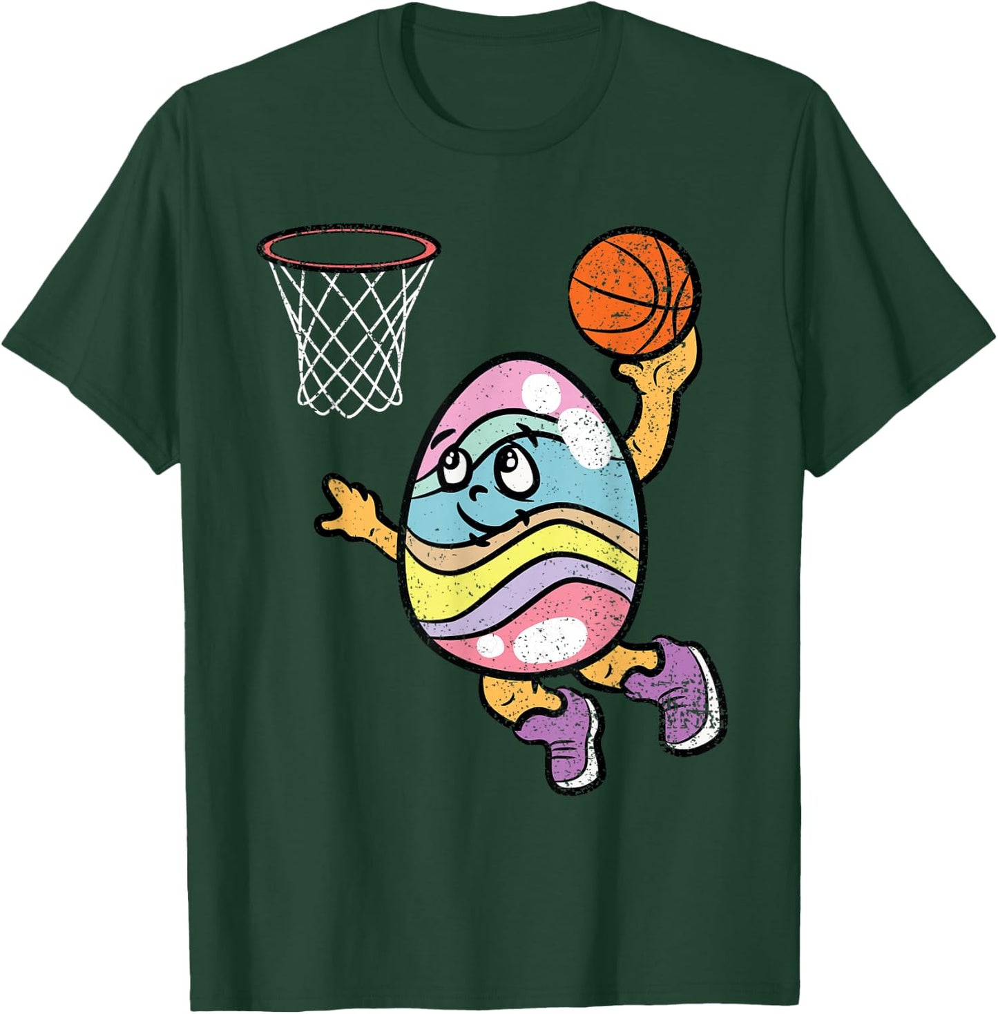 Easter Egg Basketball Player Funny Spring Sport Men Boys T-Shirt - T-Shirt | Forest
