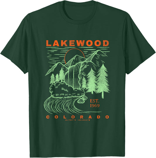 Lakewood Colorado Cool Travel Souvenir Rustic Lakewood T-Shirt - T-Shirt | Forest