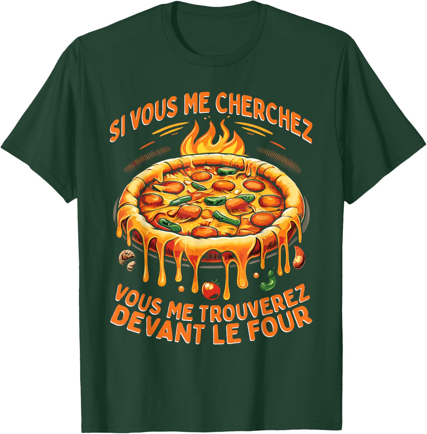 Pizzeria Pizza Eater , Black, S T-Shirt - T-Shirt | Forest