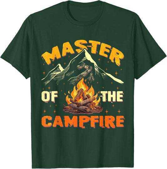 Master Of The Campfire Men Women Camping Funny Outdoor T-Shirt - T-Shirt | Forest