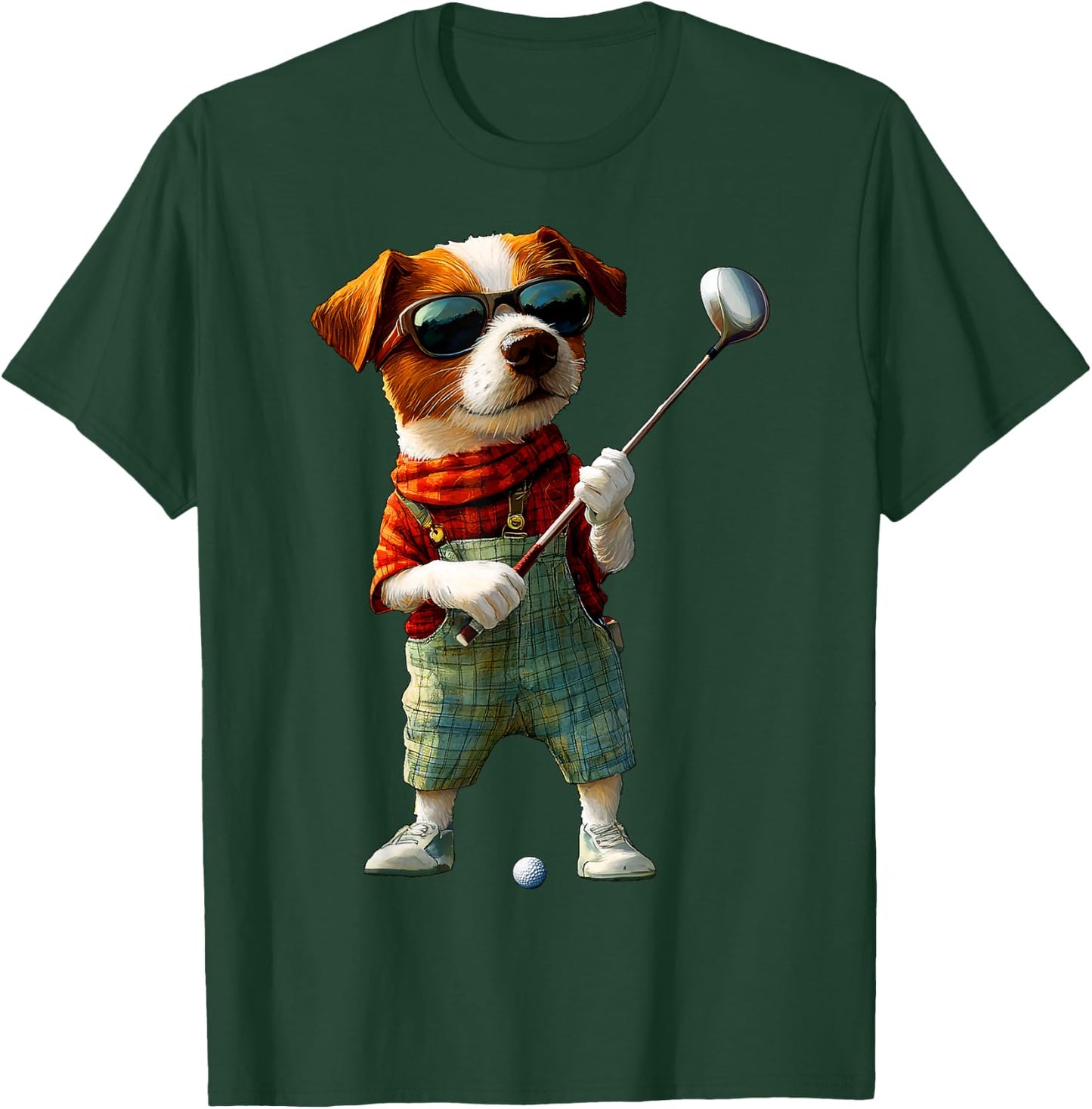 Jack Russells Golf Jack Russell T-Shirt - T-Shirt | Forest