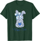 Happy Easter Blue Toile Chinoiserie Bunny Rabbit Women Girls T-Shirt - T-Shirt | Forest