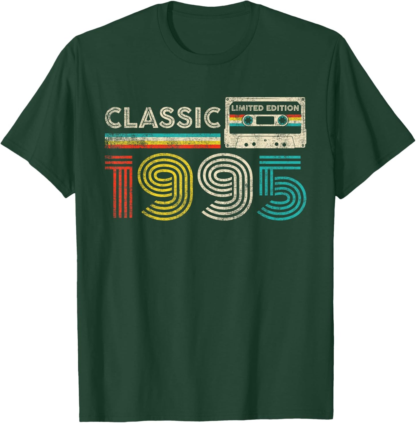Classic 1995 Retro Birthday Idea 1995 Cassette Tape Vintage , black, S T-Shirt - T-Shirt | Forest