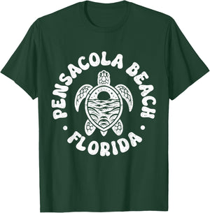 Pensacola Beach Florida Surf Sea Turtle Pride Beach Surfer T-Shirt - T-Shirt | Forest