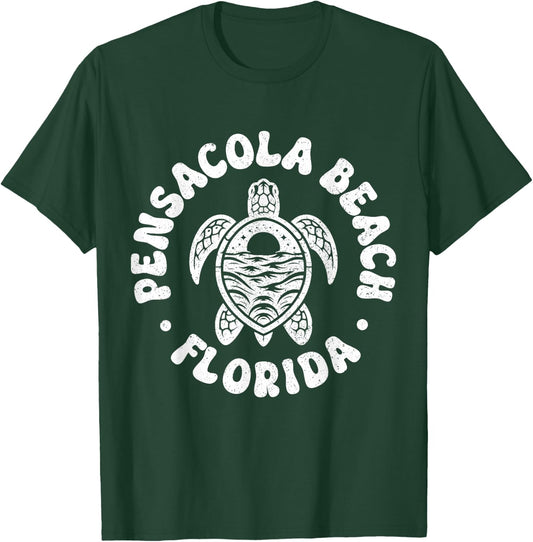 Pensacola Beach Florida Surf Sea Turtle Pride Beach Surfer T-Shirt - T-Shirt | Forest