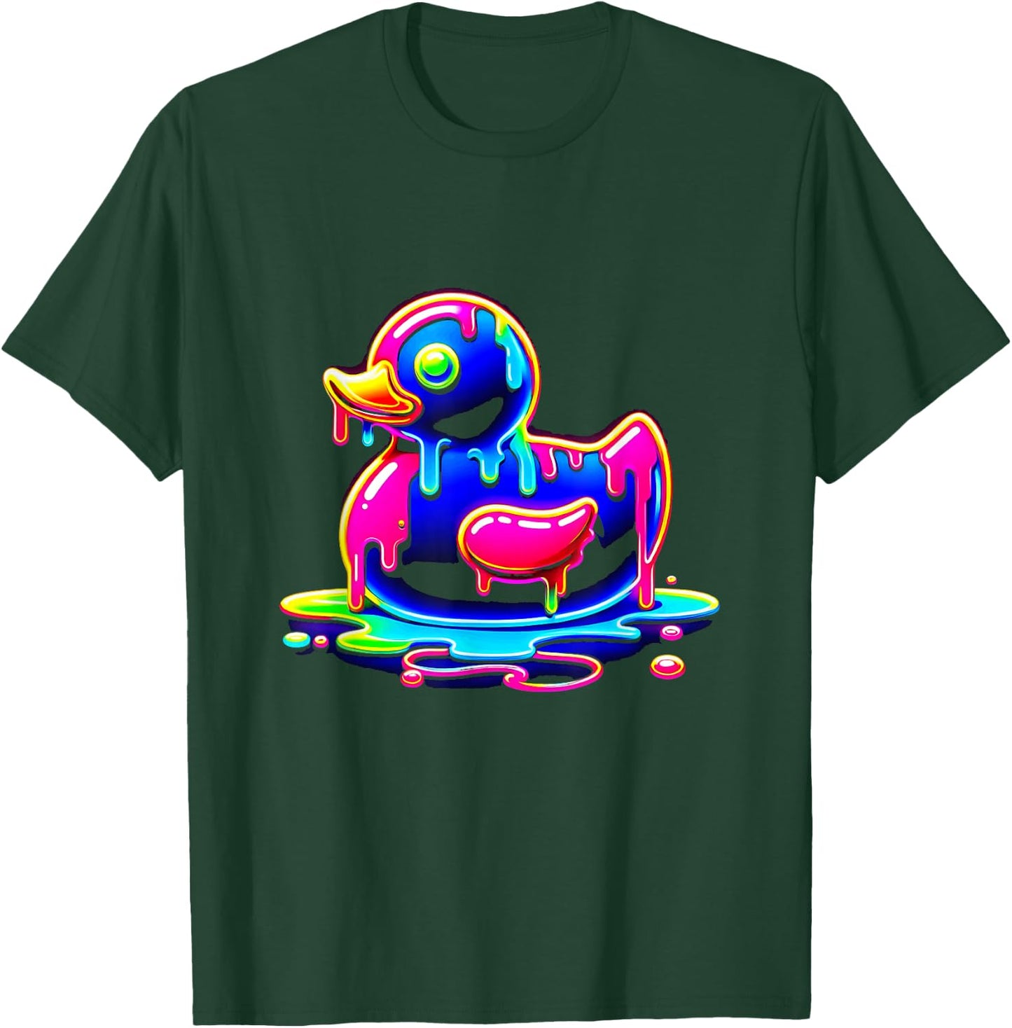 Rubber Duck Ice Cream Drippy Melting liquid Colorful T-Shirt - T-Shirt | Forest