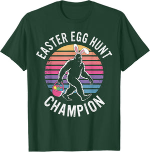 Easter Egg Hunt Champion Funny Bigfoot Bunny Eggs Easter Day T-Shirt - T-Shirt | Forest