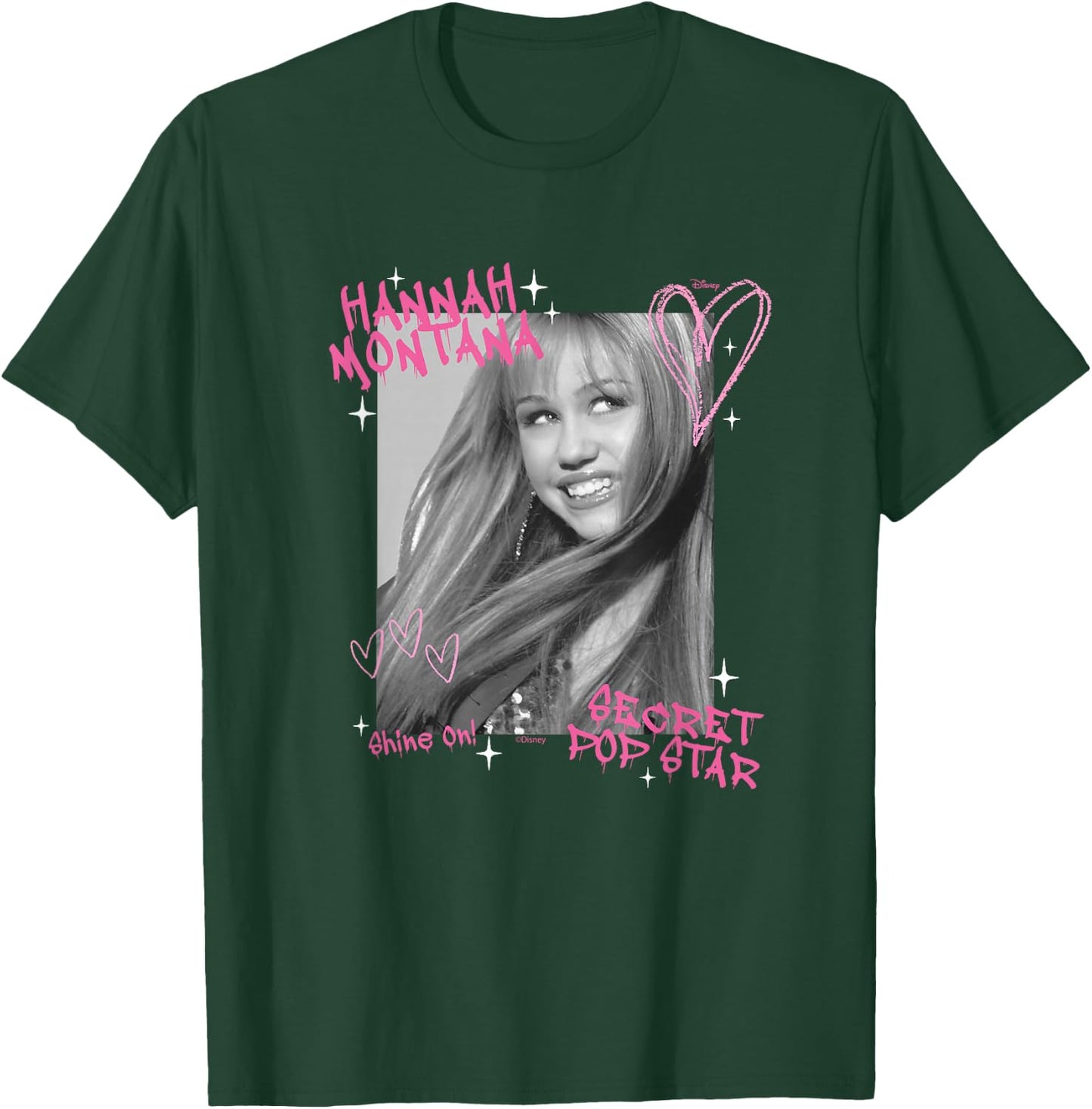 Disney Hannah Montana Secret Pop Star Photo Shine On T-Shirt - T-Shirt | Forest