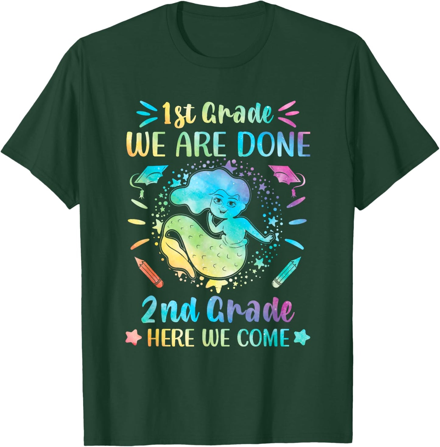 First grade graduation shirt 1st grade mermaid tie dye T-Shirt - T-Shirt | Forest