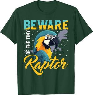Beware Of The Tiny Raptor Macaw Shirt Blue Yellow Macaw T-Shirt - T-Shirt | Forest