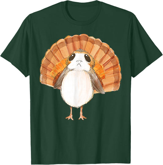 Star Wars Porg Turkey Thanksgiving Feathers Graphic T-Shirt - T-Shirt | Forest