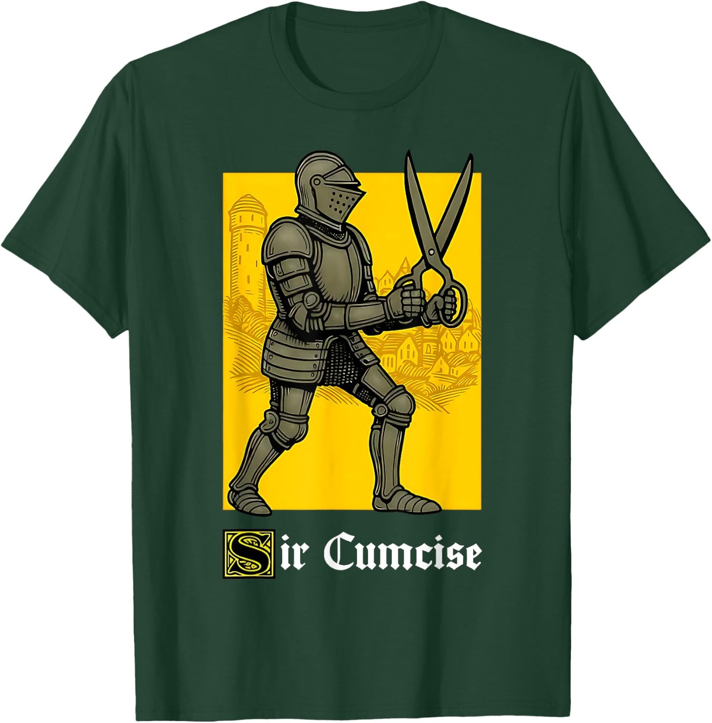 Sir Cumcise Funny Knight Pun Meme Medieval Art Boys Men T-Shirt - T-Shirt | Forest