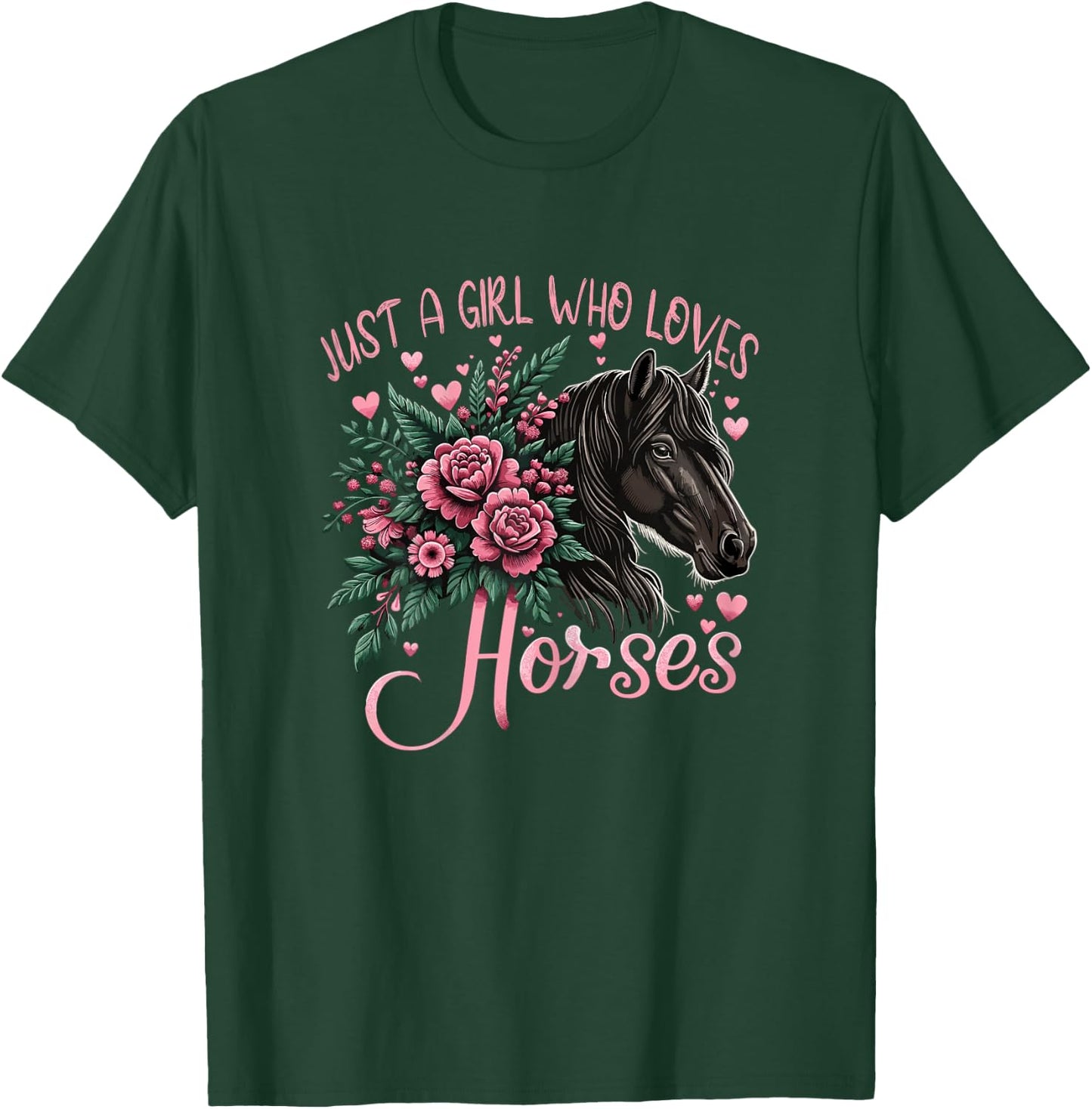 Just A Girl Who Loves Horses Vintage Horse T-Shirt - T-Shirt | Forest