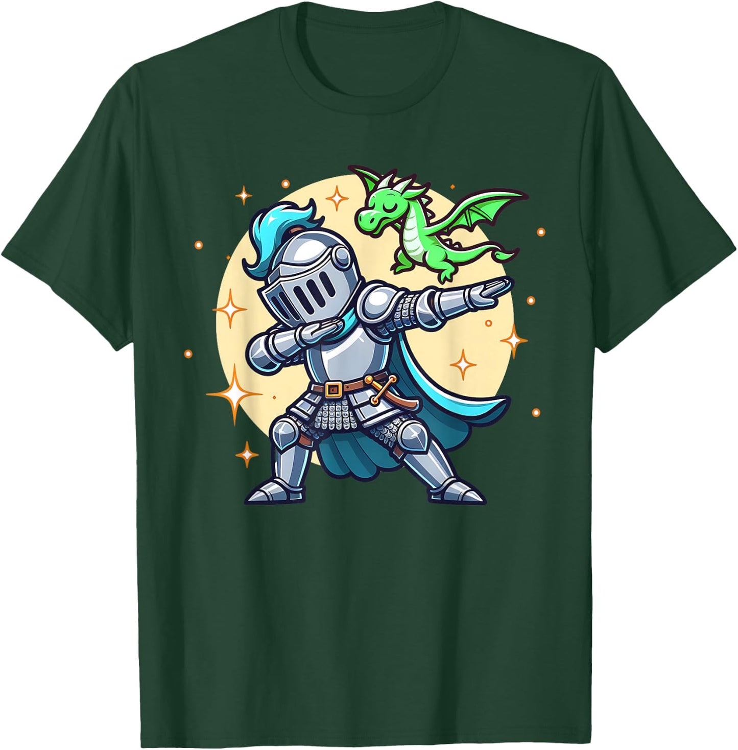 Ren Faire Dabbing Medieval Knight Dragon Funny Renaissance T-Shirt - T-Shirt | Forest