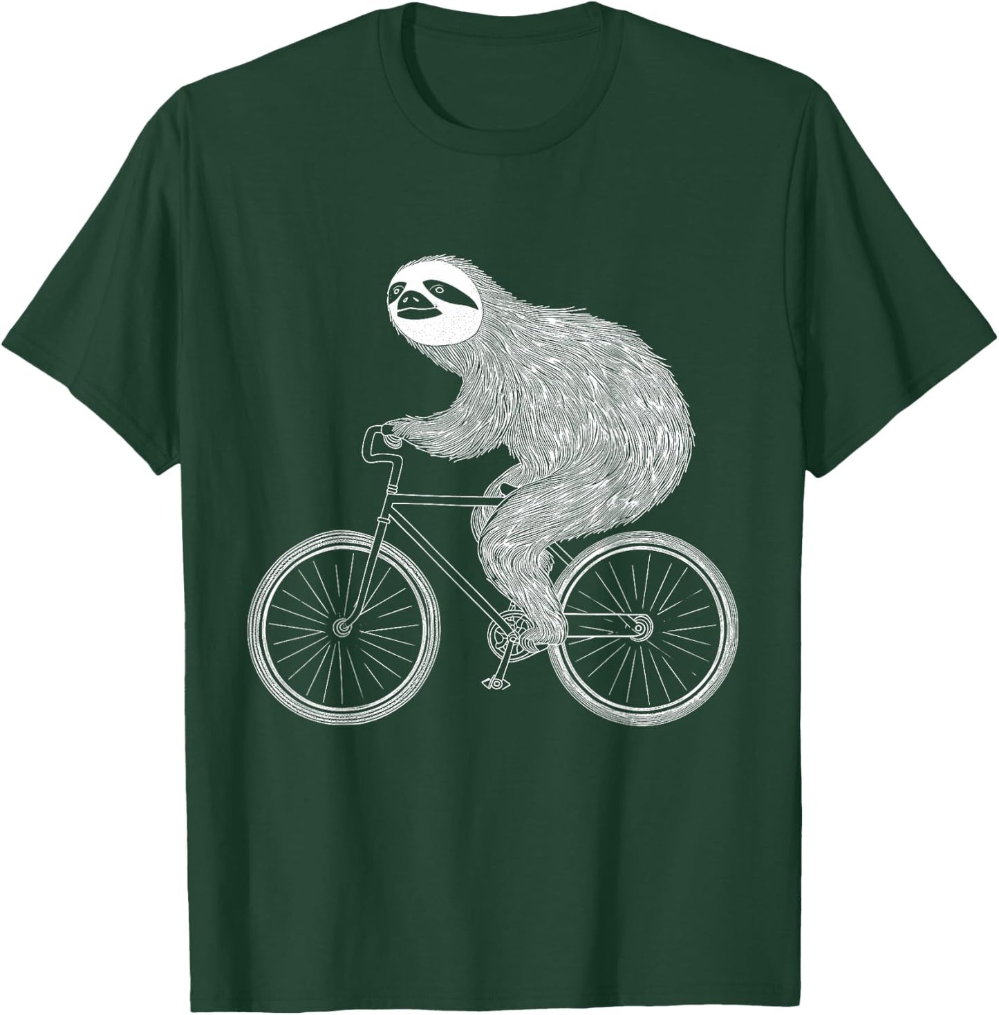 Sloth Riding Bike Funny Cycling Animal Bicycle Sloth Lover T-Shirt - T-Shirt | Forest