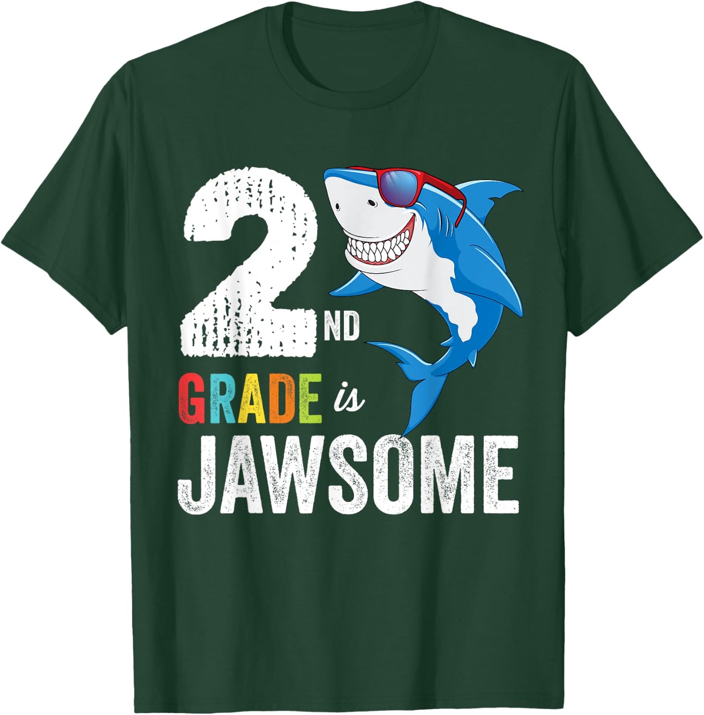 Second Grade Shirt Boys Girls Shark First Day of School T-Shirt - T-Shirt | Forest