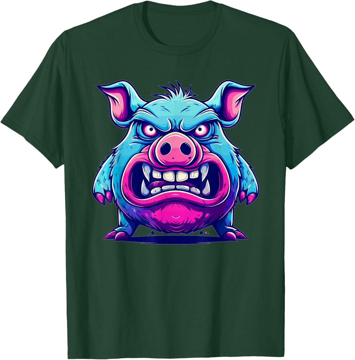 Angry Pig I Colorful Pig T-Shirt - T-Shirt | Forest