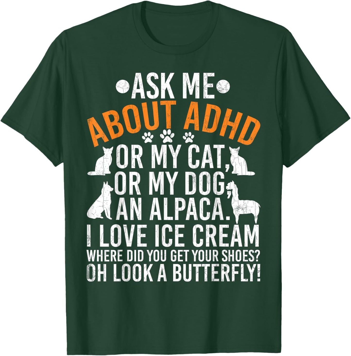 Ask Me About ADHS-Bewusstseinsband, Orange T-Shirt - T-Shirt | Forest