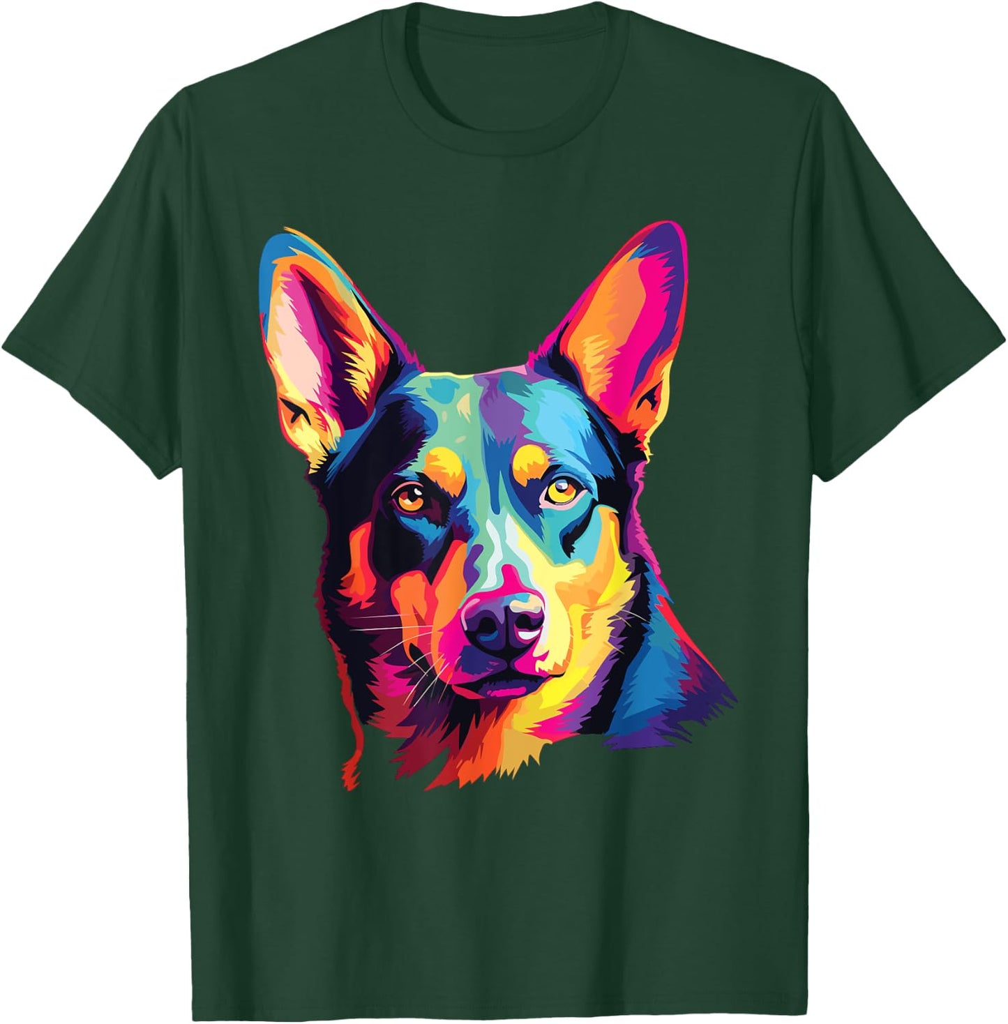 Watercolor Colorful Australian Kelpie Dog Women Kids T-Shirt - T-Shirt | Forest