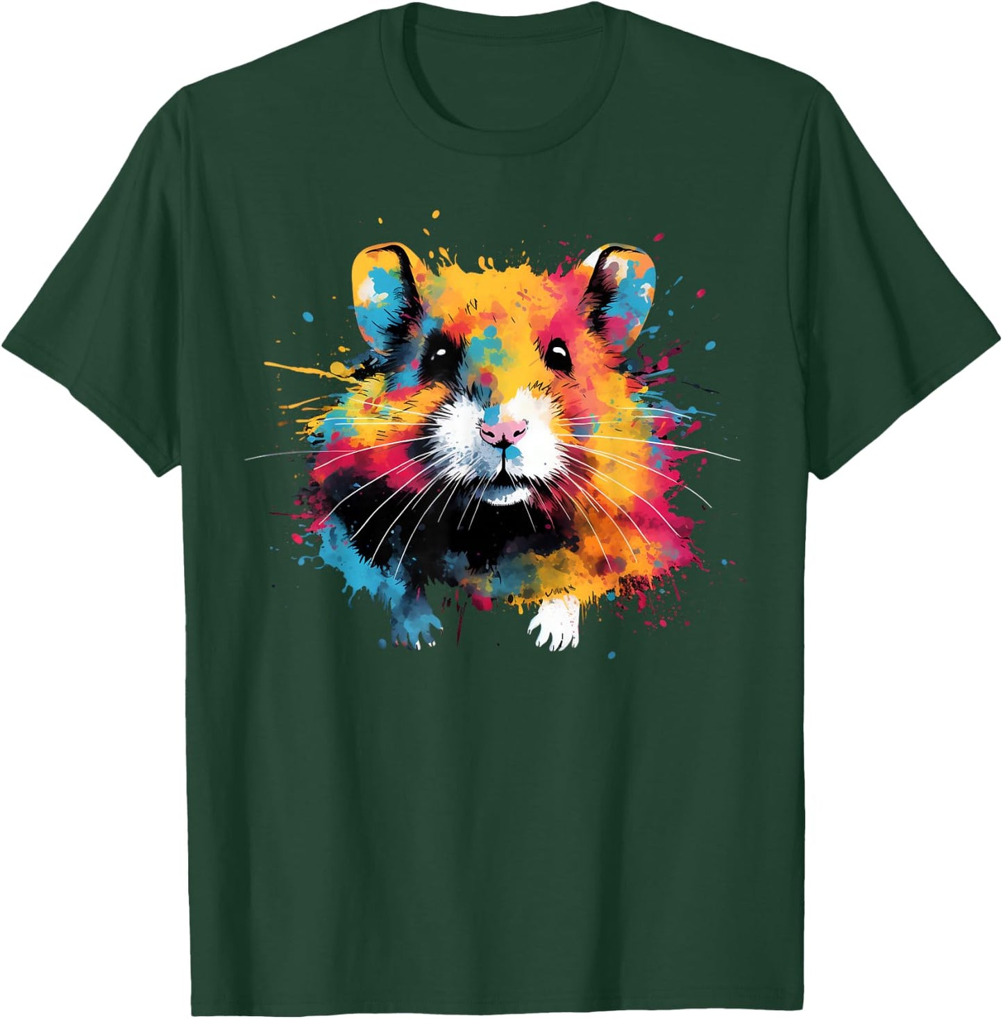 Cool Hamster on Colourful Painted Hamster , black T-Shirt - T-Shirt | Forest