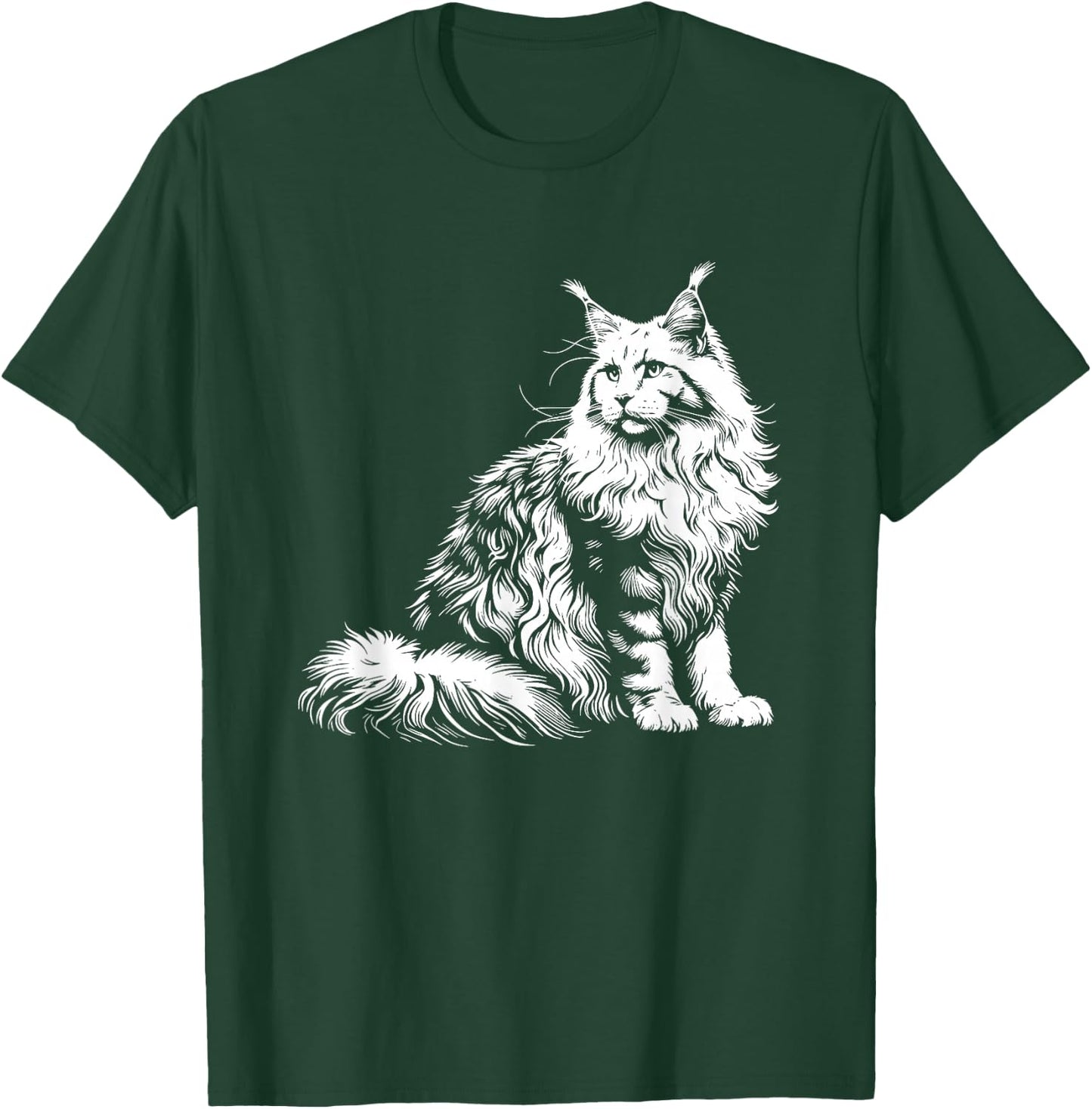 Cat Dad Mom Lover - Monochromatic Maine Coon , Black, S T-Shirt - T-Shirt | Forest