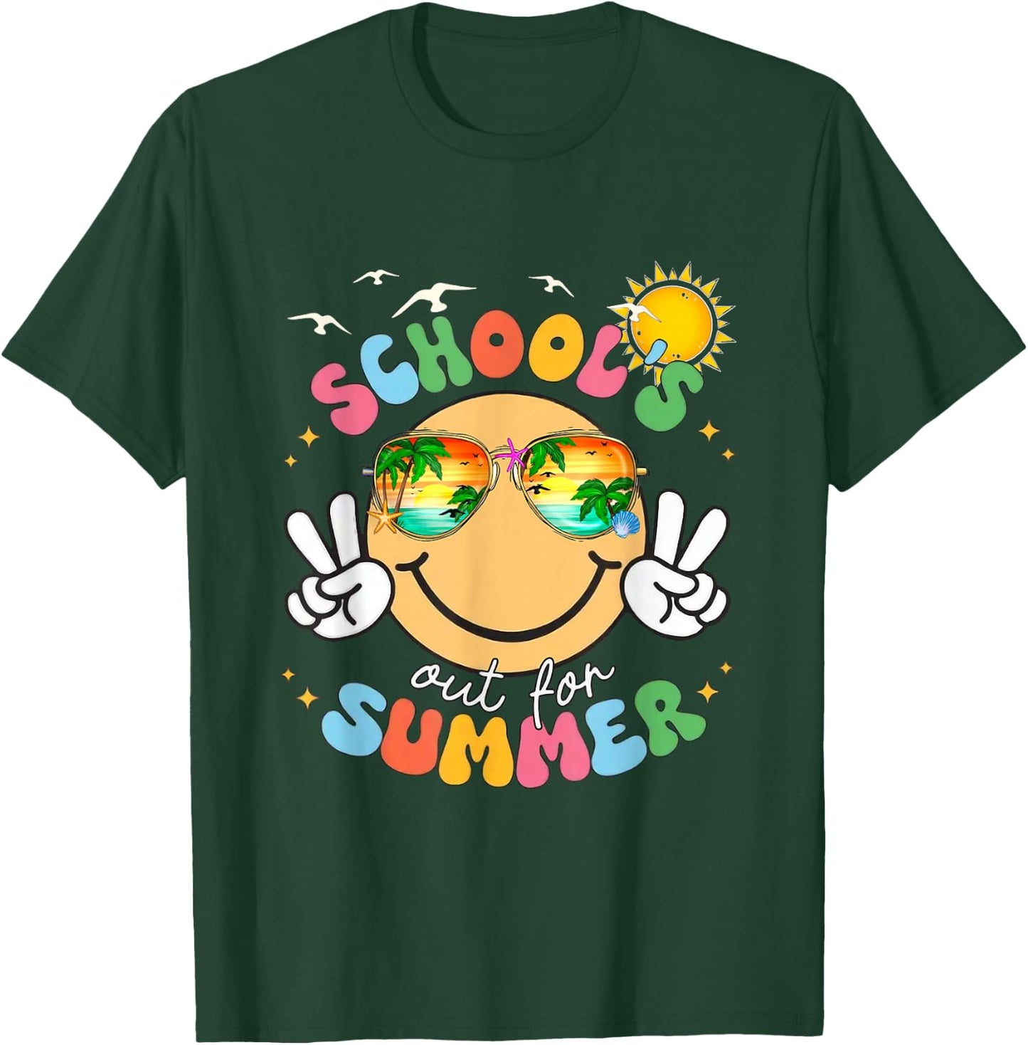 Funny School's Out for Summer Teachers Last Day of School T-Shirt - T-Shirt | Forest