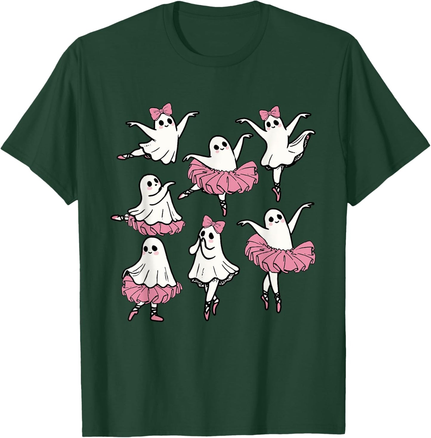 Ballet Ghost Dancer Cute Boo Dancing Halloween T-Shirt - T-Shirt | Forest