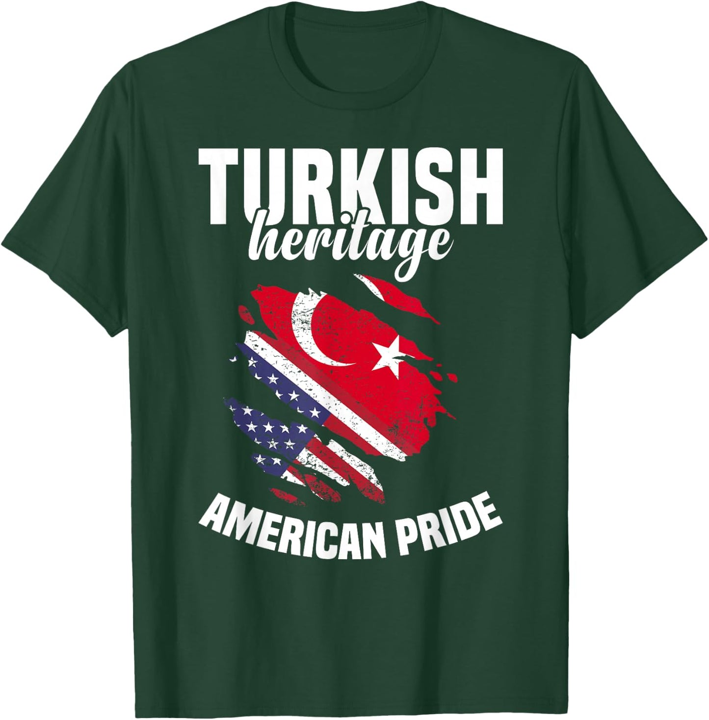Turkey Flag Outfit American Flags US Uniform Turkish T-Shirt - T-Shirt | Forest