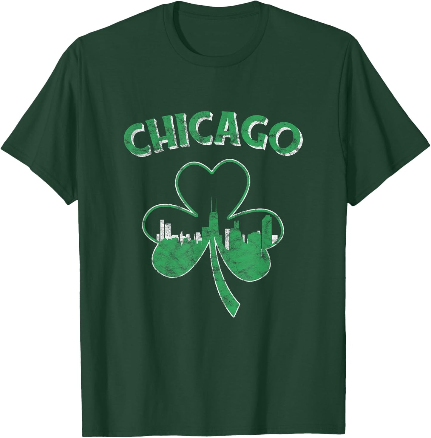 Retro Chicago St Patricks Day Shirt Parade Men Women T-Shirt - T-Shirt | Forest