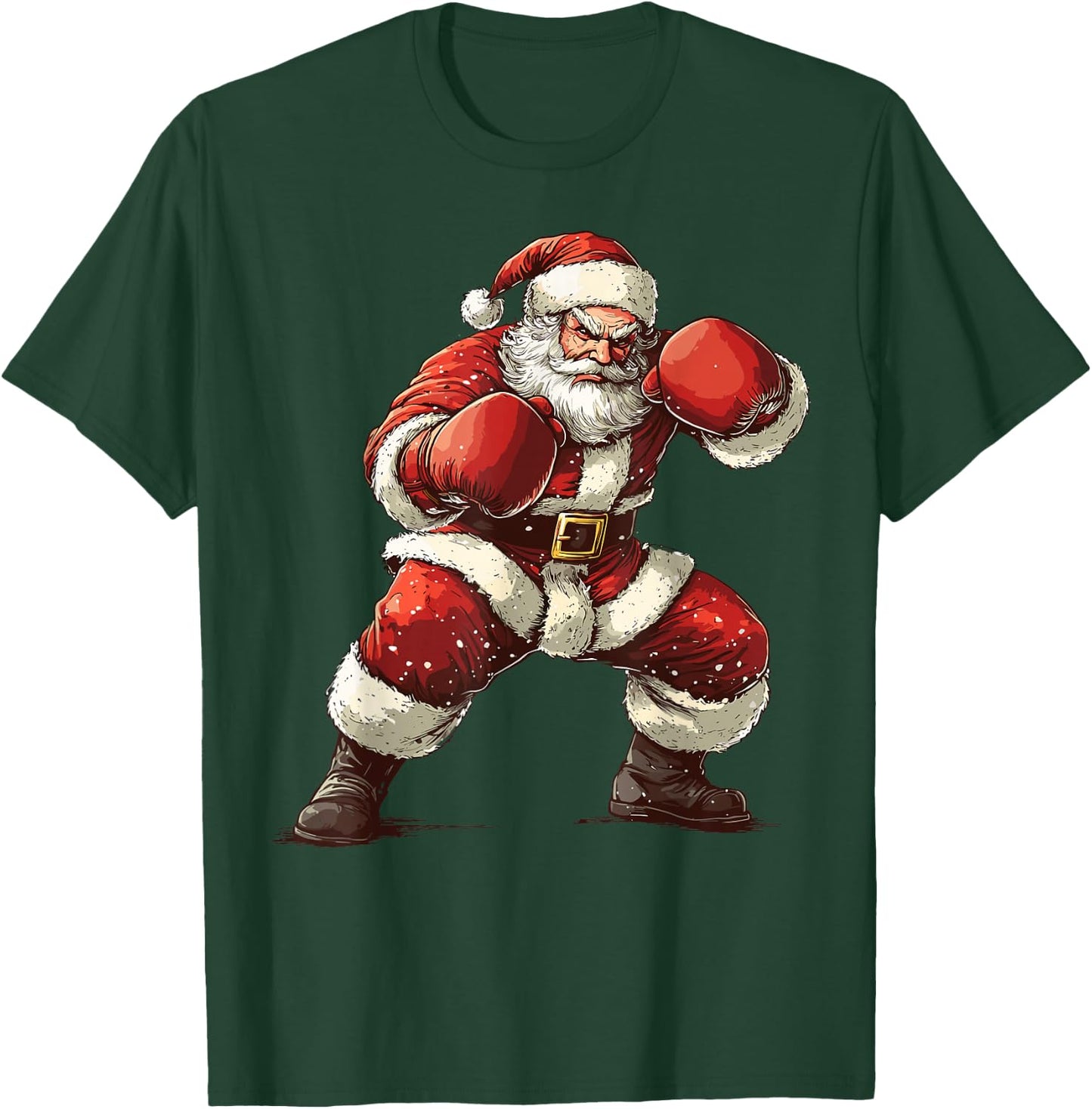 Santa Boxing Xmas MMA Muay Thai Lover Boxer Christmas T-Shirt - T-Shirt | Forest