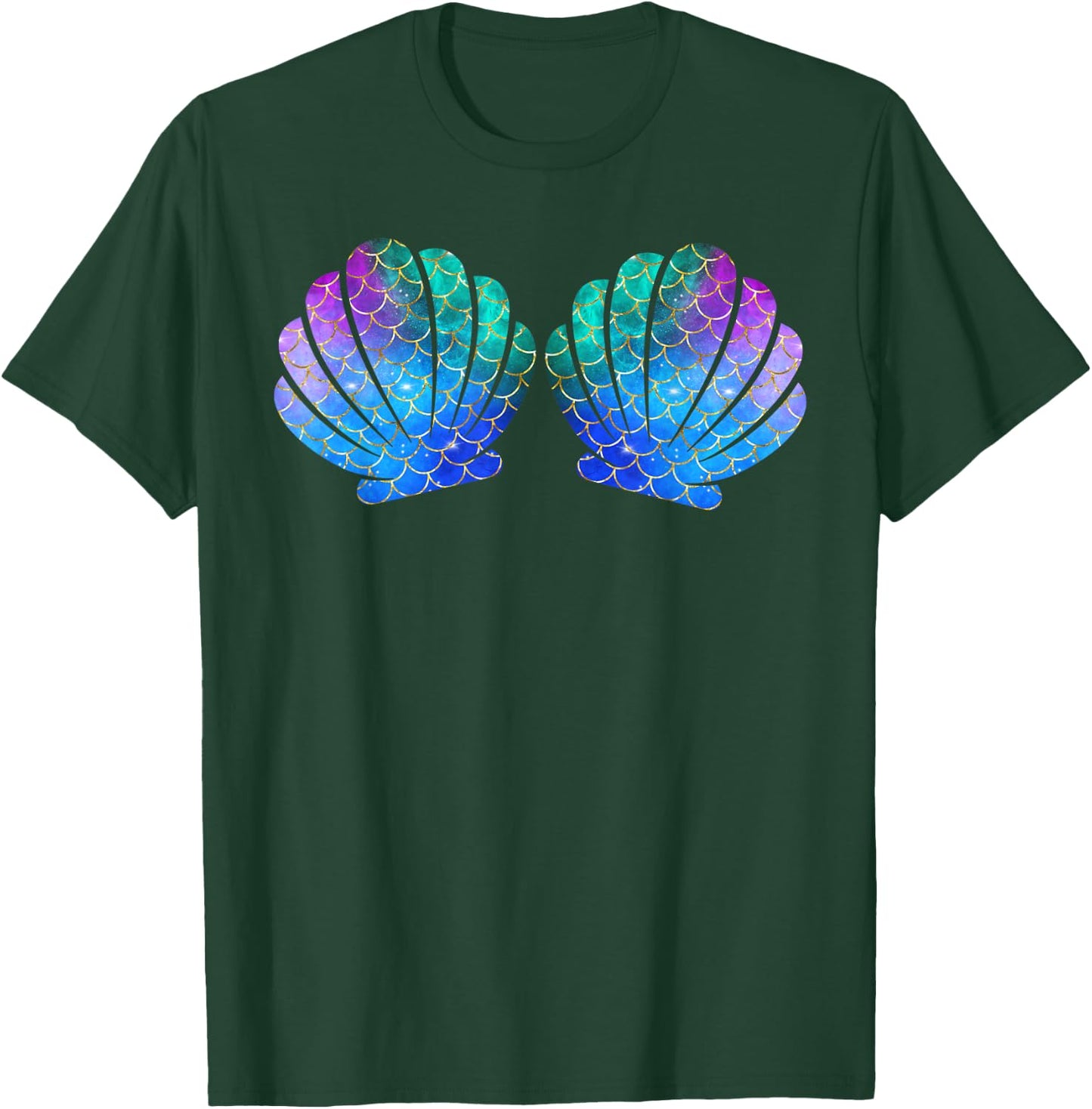 Mermaid Costume Women's Carnival Shell , black T-Shirt - T-Shirt | Forest