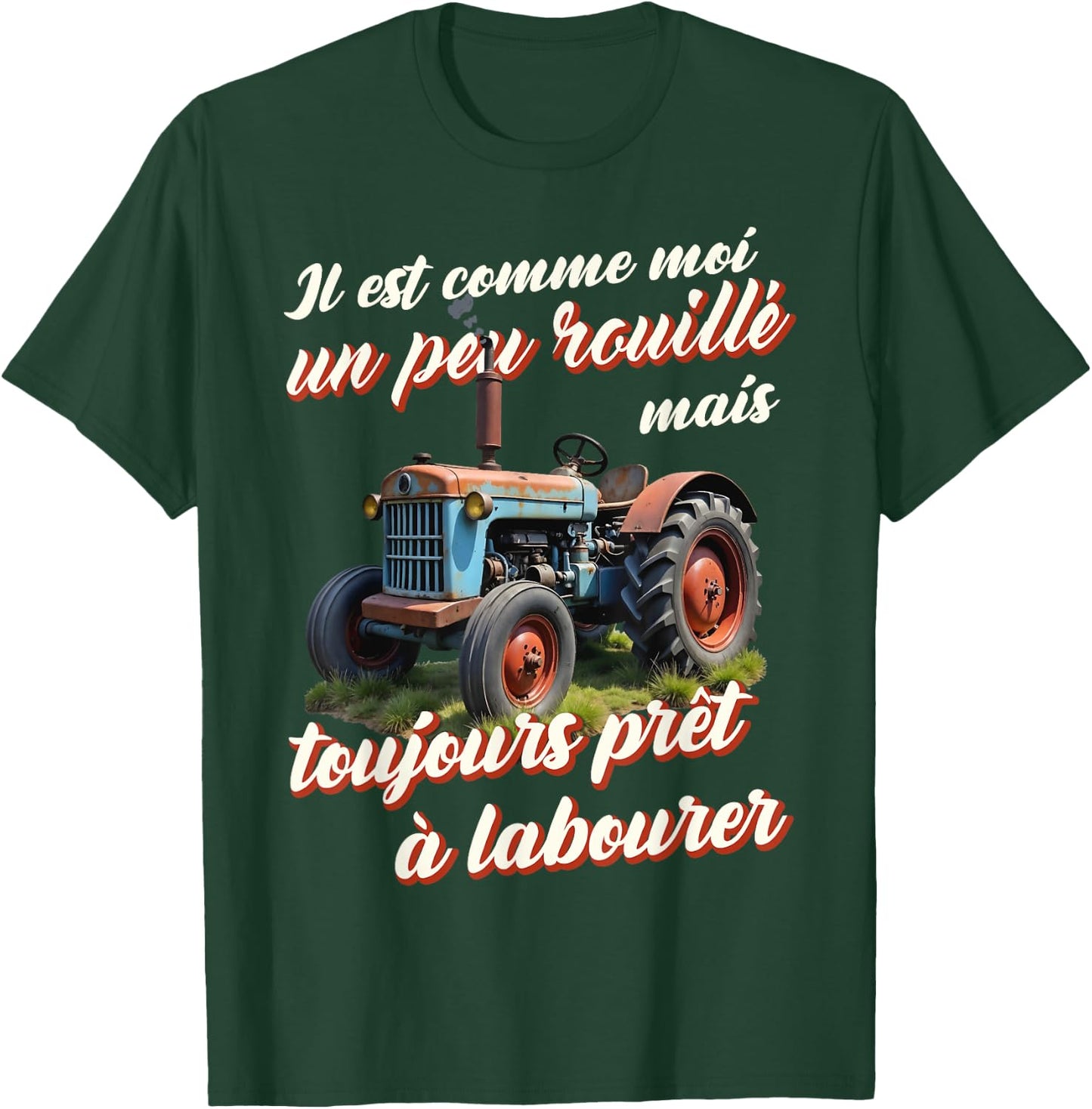 Tractor farmer gift old tractor old humor , Black, S T-Shirt - T-Shirt | Forest