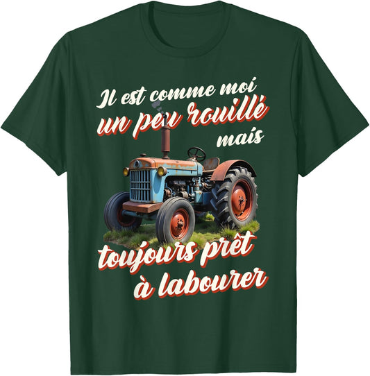 Tractor farmer gift old tractor old humor , Black, S T-Shirt - T-Shirt | Forest