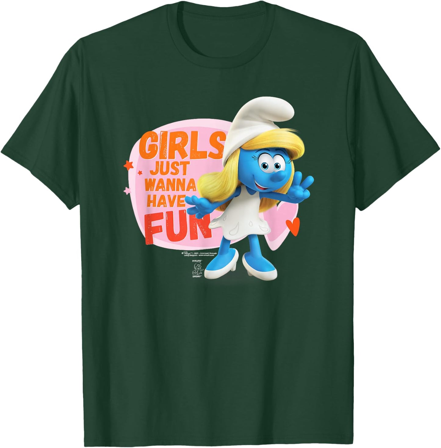 The Smurfs Smurfette Girls Just Wanna Have Fun T-Shirt - T-Shirt | Forest
