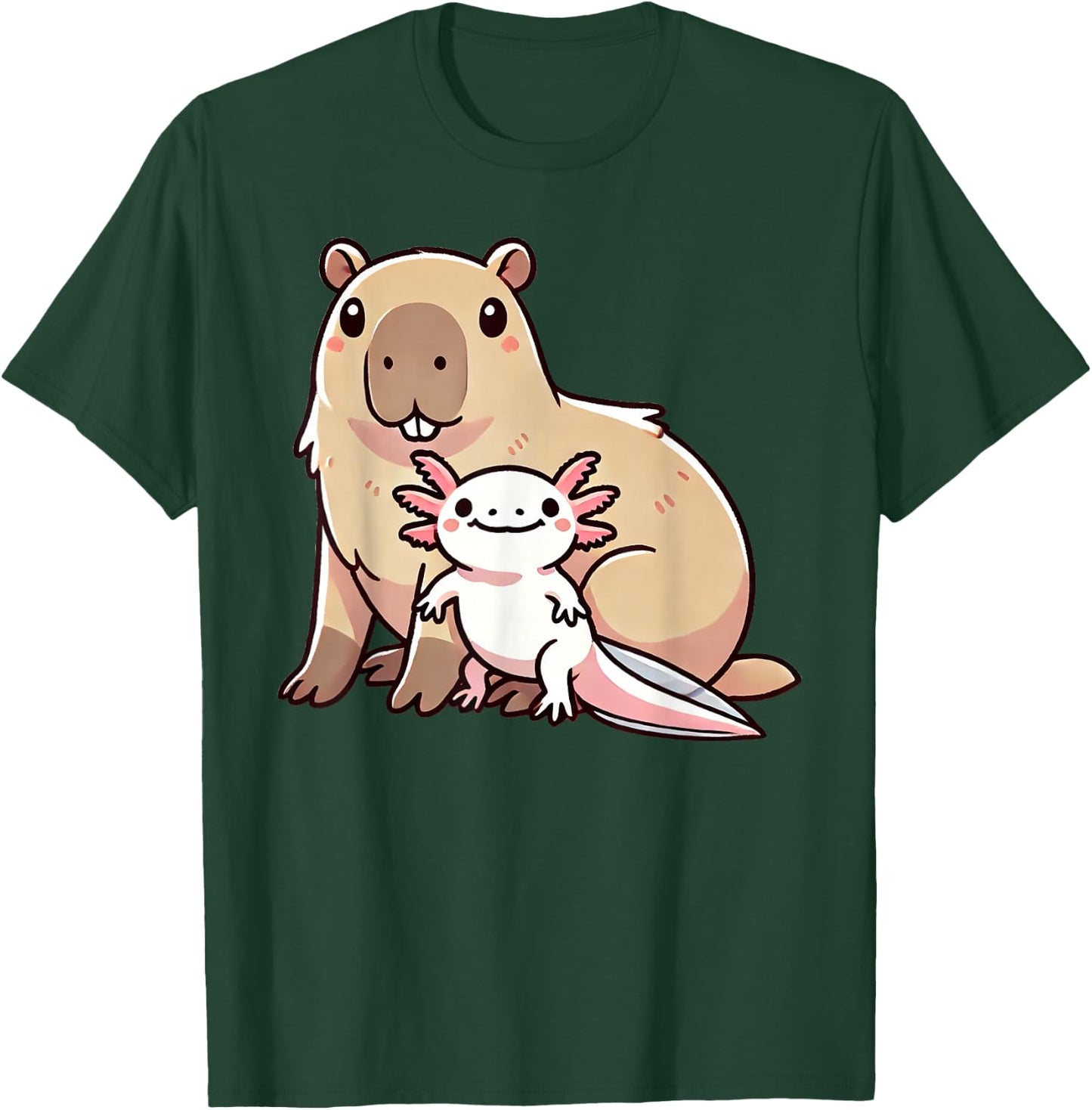 Adult Black Cartoon Animal Theme Classic Fit Short Sleeve Small T-Shirt - T-Shirt | Forest