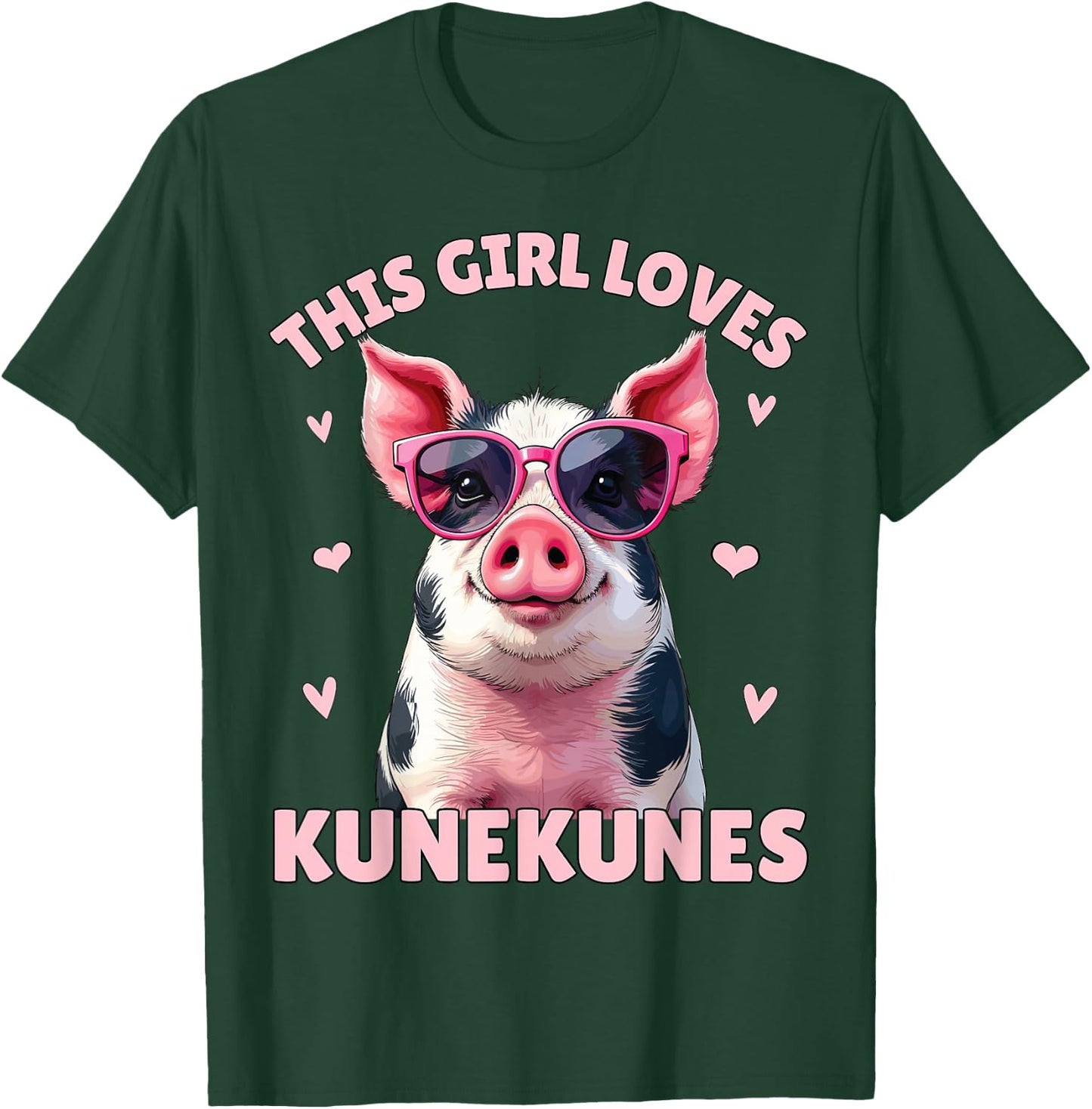 KuneKune Pig, This Girl Loves KuneKunes, Kunekune Pig T-Shirt - T-Shirt | Forest