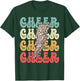 Retro Cheerleader - Cheer Leopard Cheetah Lightning Bolt T-Shirt - T-Shirt | Forest