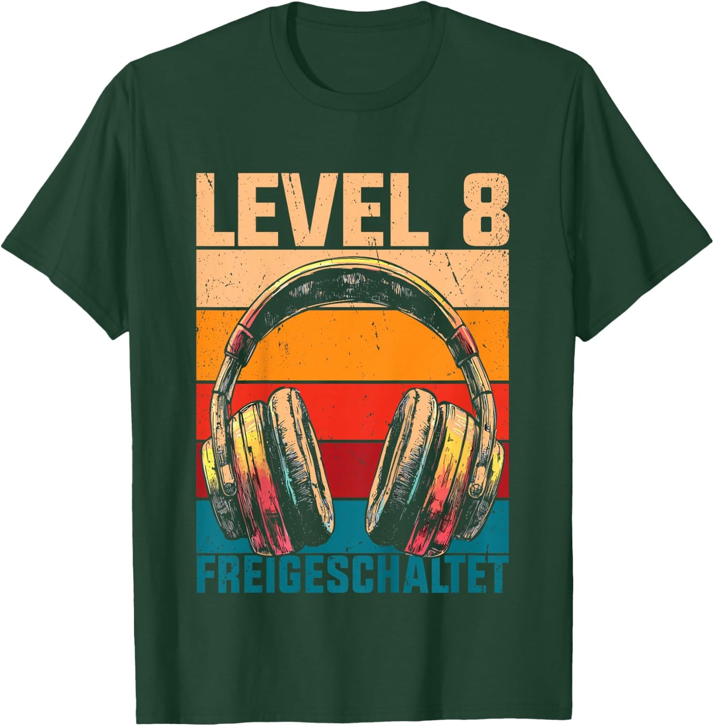 Kids 8th Birthday Boys Video Gamer Level 8 Unlocked Boys , black T-Shirt - T-Shirt | Forest
