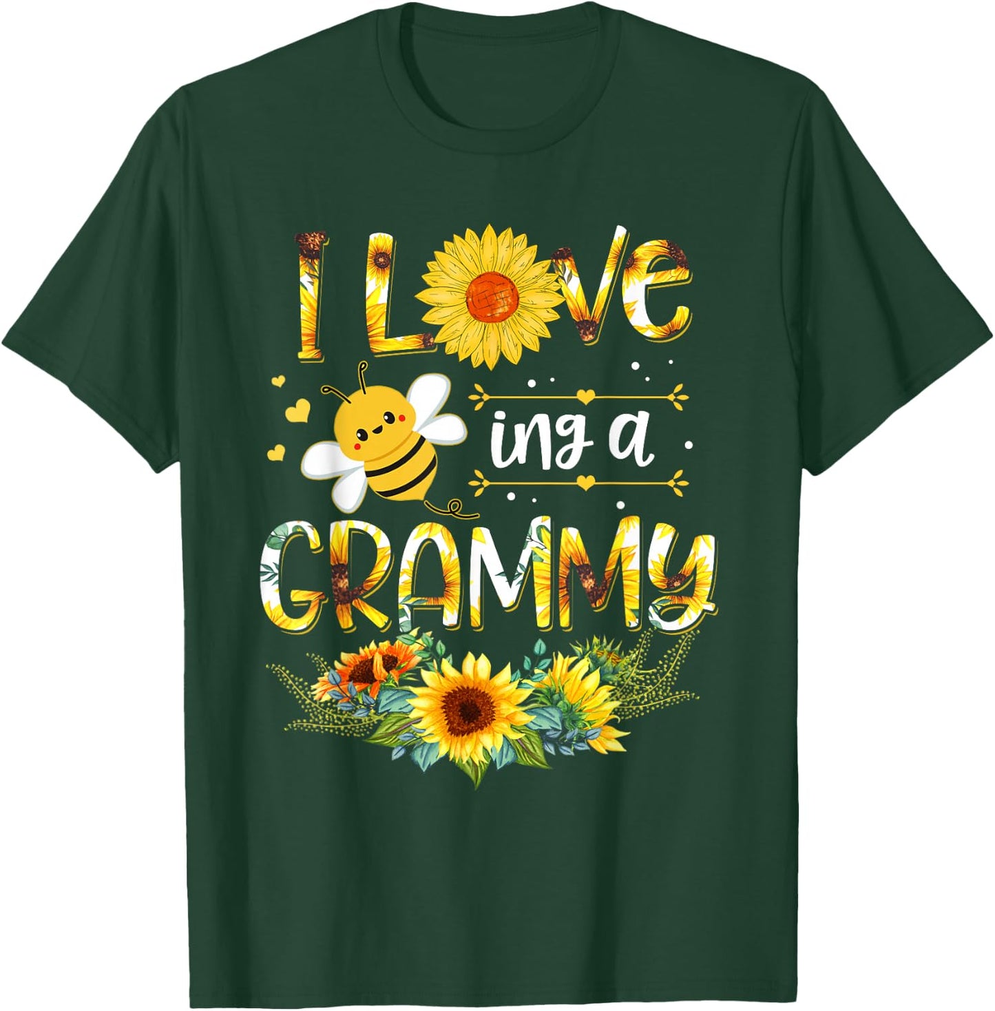 I Love Being A Grammy Sunflower Bee Mother's Day T-Shirt - T-Shirt | Forest