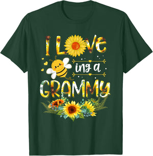 I Love Being A Grammy Sunflower Bee Mother's Day T-Shirt - T-Shirt | Forest