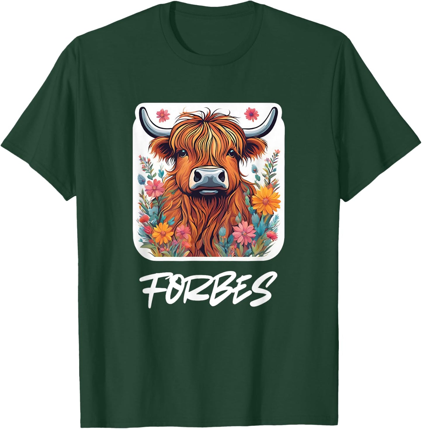Forbes Clan Highland Cow Scottish Family Name Party T-Shirt - T-Shirt | Forest